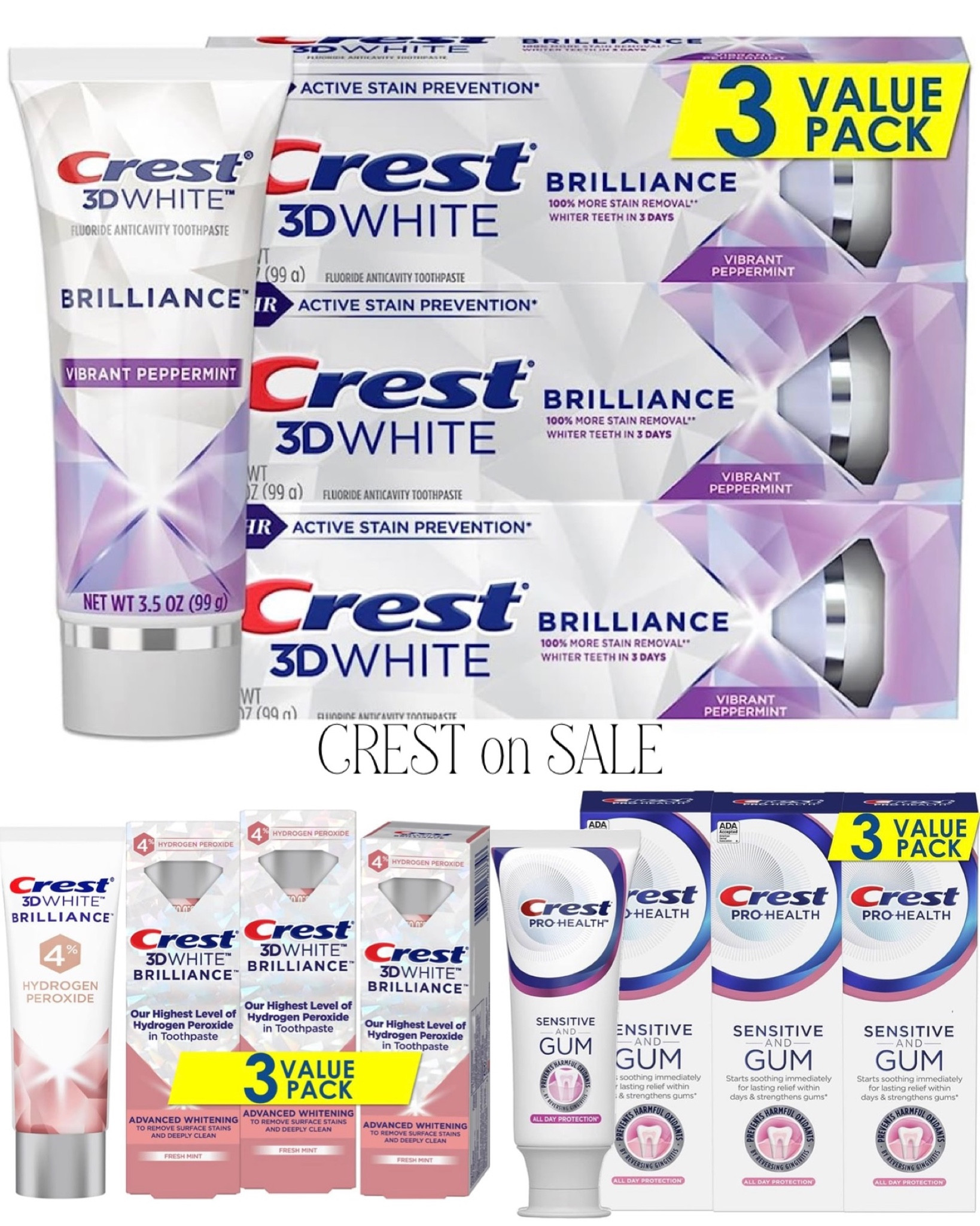 Crest 3D White Ultra Whitening Toothpaste Vivid Mint (5.2 oz 5 pk.)