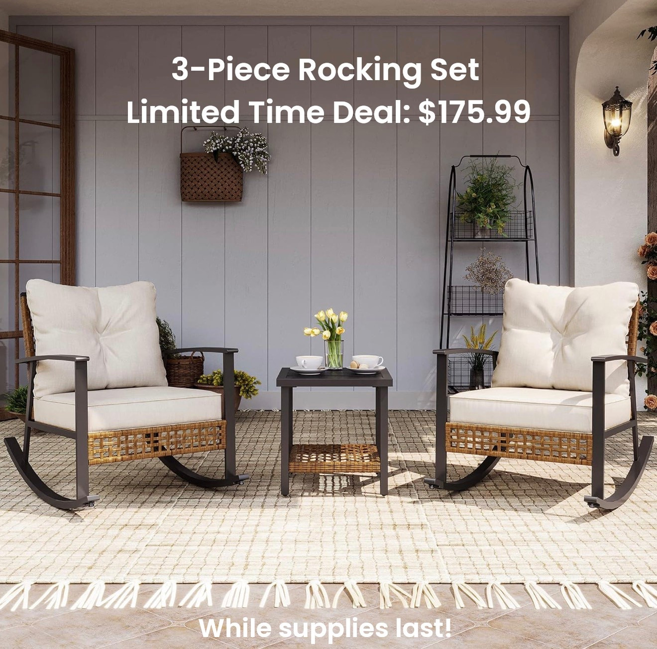 3-Piece Rocking Bistro Set, Outdoor Patio Furniture with Thick Cushions and 2-Tier Coffee Table

 #OutdoorDecor #PatioDecor #PorchDecor #OutdoorLiving #PatioSeas

#LTKHome #LTKSaleAlert