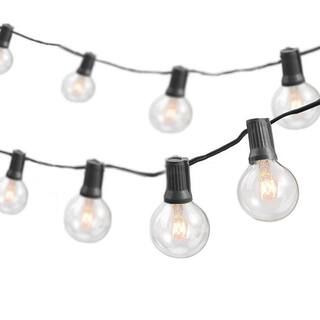 Indoor/Outdoor 25 ft. Plug-in Globe Bulb Weatherproof Party String Lights with 30 G40 Bulbs Inclu... | The Home Depot