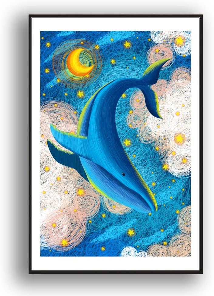 IDEA4WALL Framed Canvas Wall Art for Living Room, Bedroom Whale Canvas Prints for Modern Home Dec... | Walmart (US)