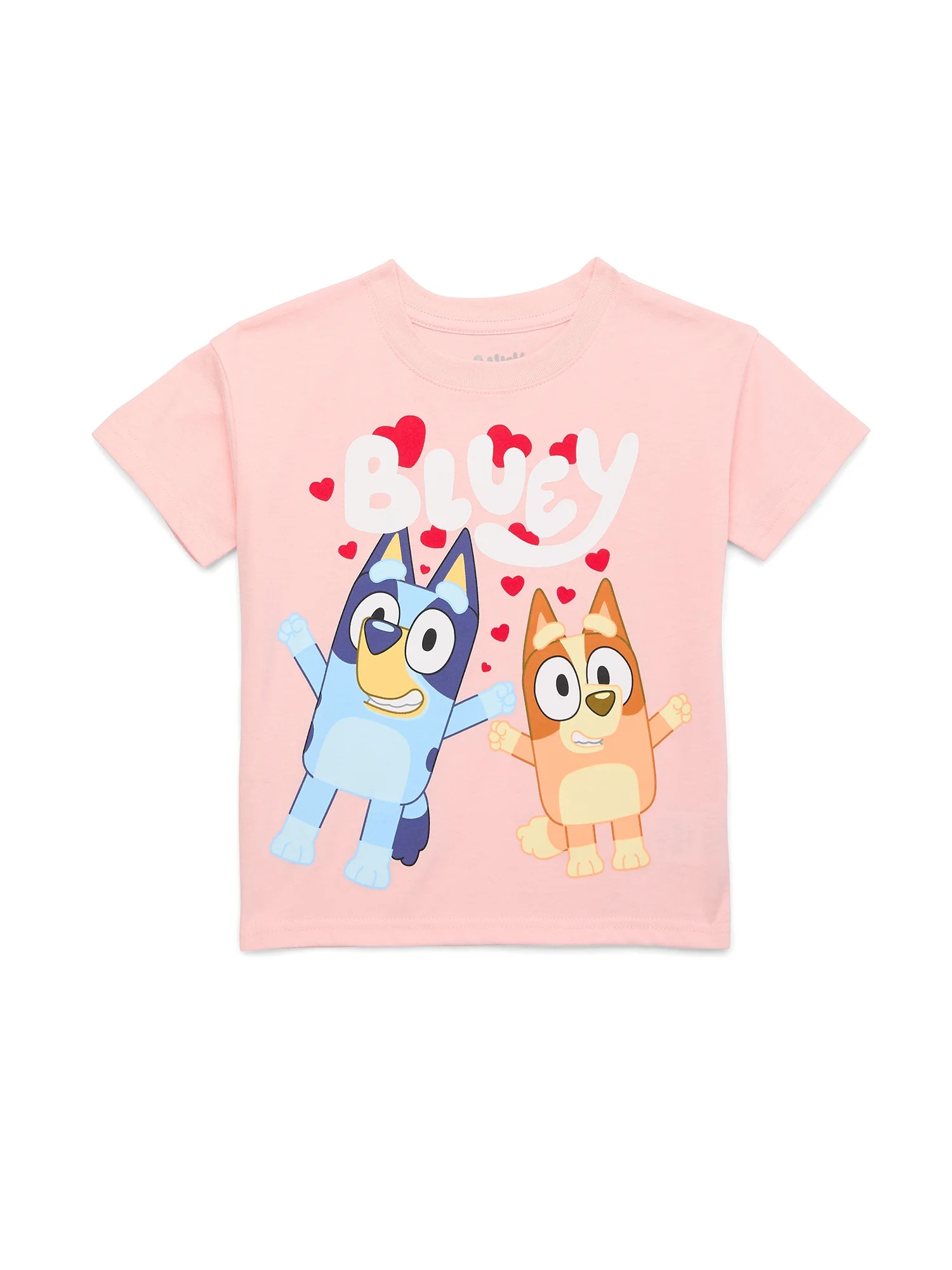 Bluey Toddler Valentine's Day Graphic Tee with Short Sleeves, Sizes 12M-5T | Walmart (US)
