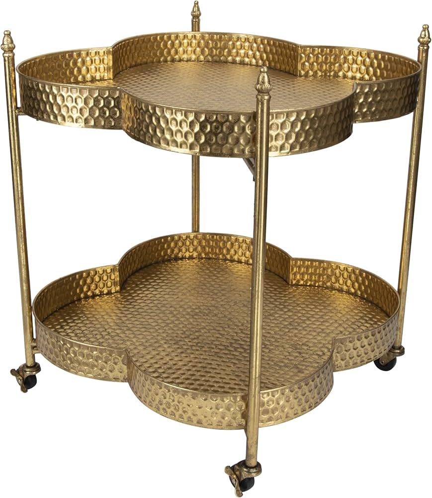 Metal Clover Shaped Bar Cart in Gold | Amazon (US)