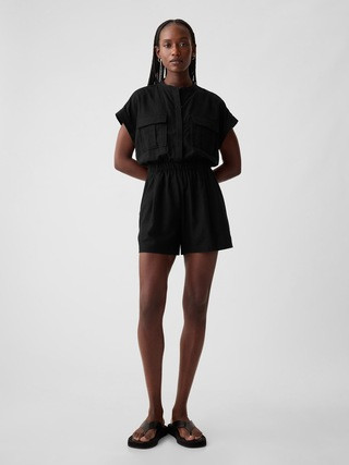 Linen-Blend Utility Romper | Gap (US)