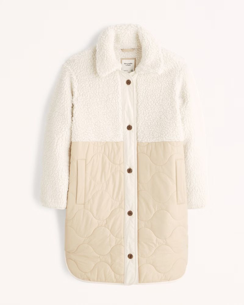 Women's Long-Length Sherpa Liner Jacket | Women's Coats & Jackets | Abercrombie.com | Abercrombie & Fitch (US)