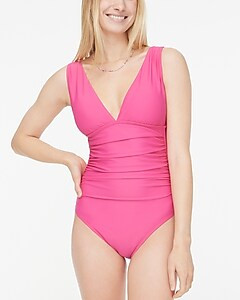 Ruched plunge one-piece swimsuit | J.Crew Factory