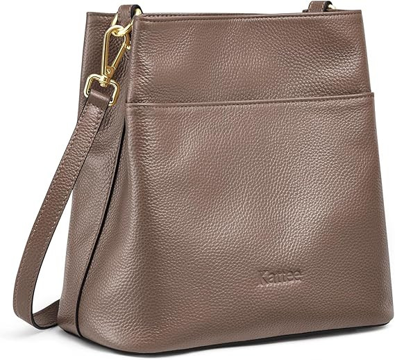 Kattee Leather Handbags for Women 2026, Soft Shoulder Tote Crossbody Purses Bucket Bags with 2 De... | Amazon (US)