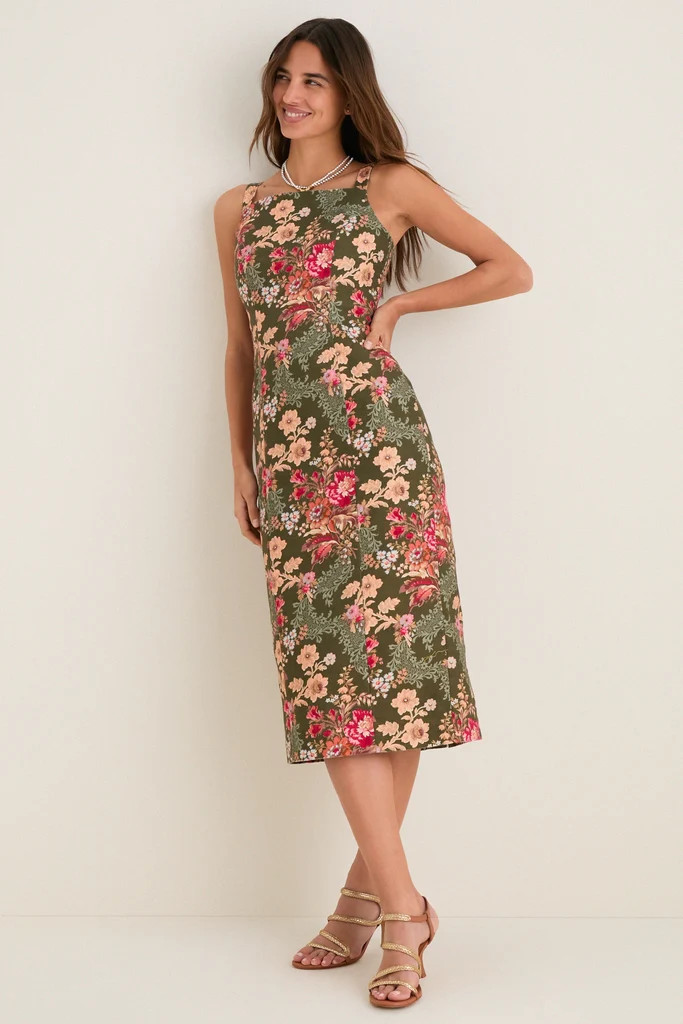 Olive Ornate Floral Eleonore Dress | Tuckernuck (US)