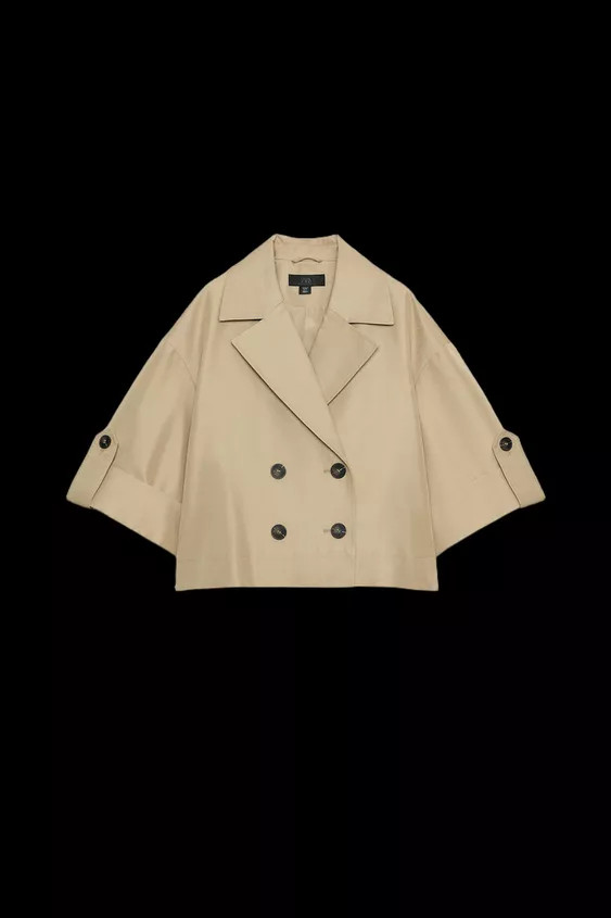 CROPPED CROSSOVER TRENCH COAT | Zara US