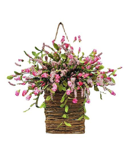 Dincener Pink Wild Flower Basket Arrangement | Zulily