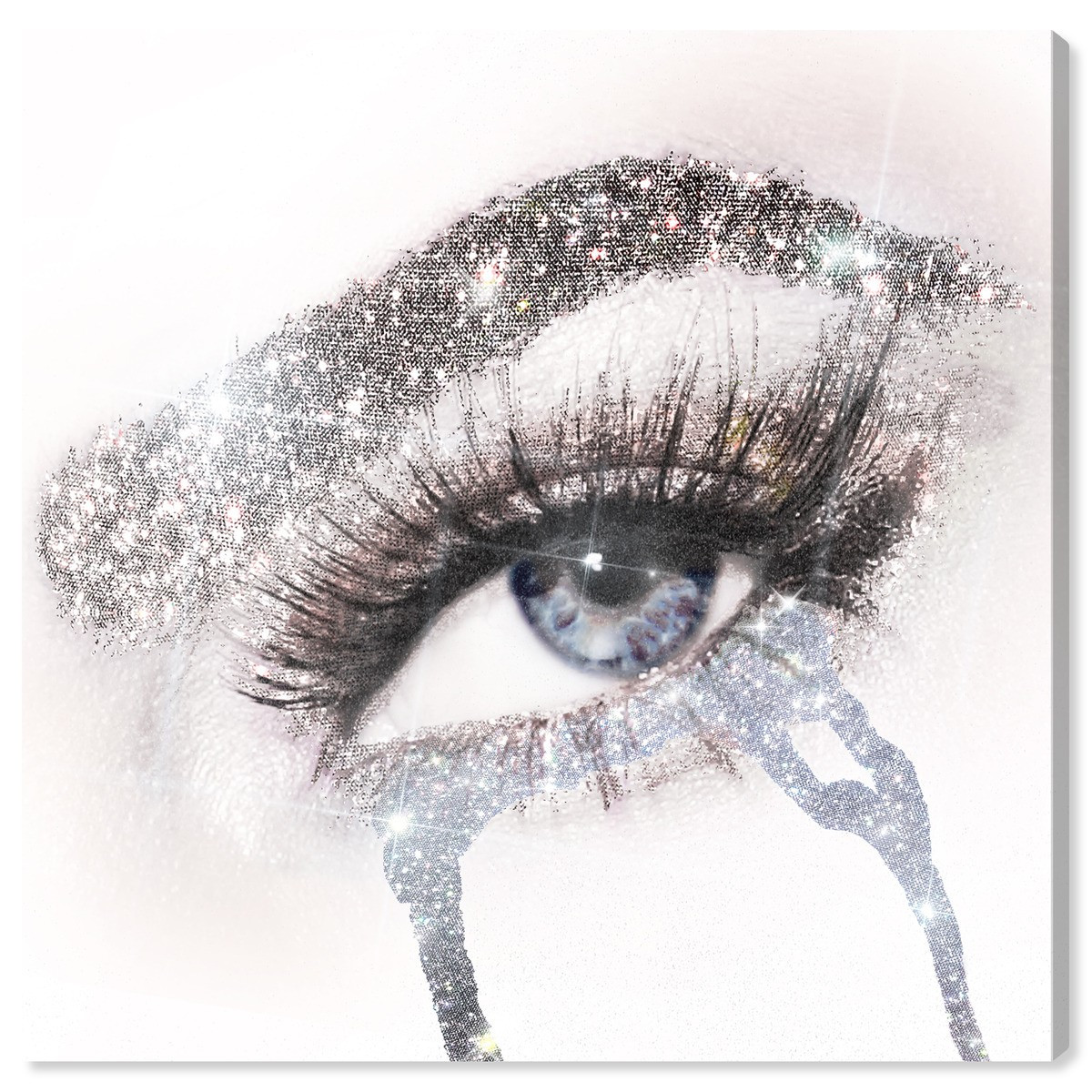 Eyes and Rhinestones Blue Silver | Fashion and Glam Wall Art by The Oliver Gal | Oliver Gal