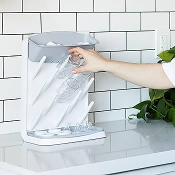 Ubbi Vertical Baby Bottle Drying Rack, Countertop Drying Rack Baby Accessory, Gray | Amazon (US)
