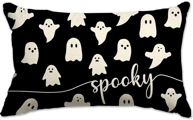 Amazon.com: Halloween Pillow Cover 12x20 Ghost Spooky Halloween Lumbar Pillow Covers Decorations ... | Amazon (US)