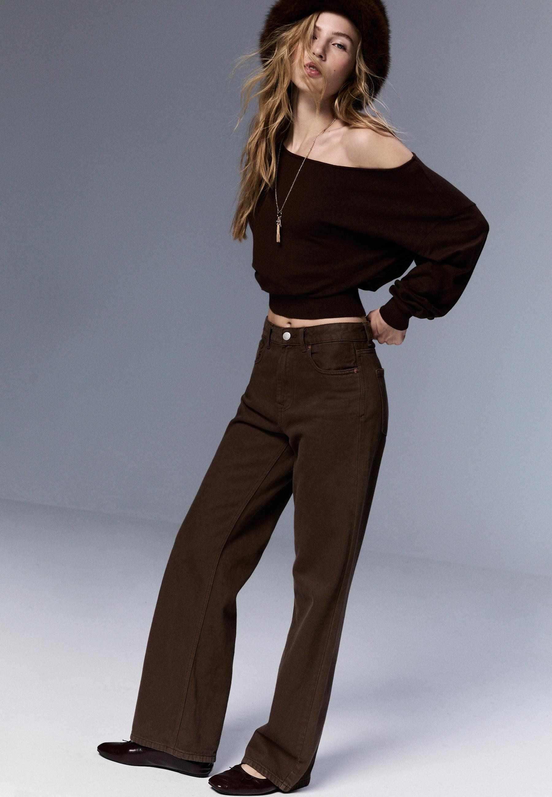 D92 Straight Wide Jeans - Women's fashion | Stradivarius United Kingdom | Stradivarius (UK)