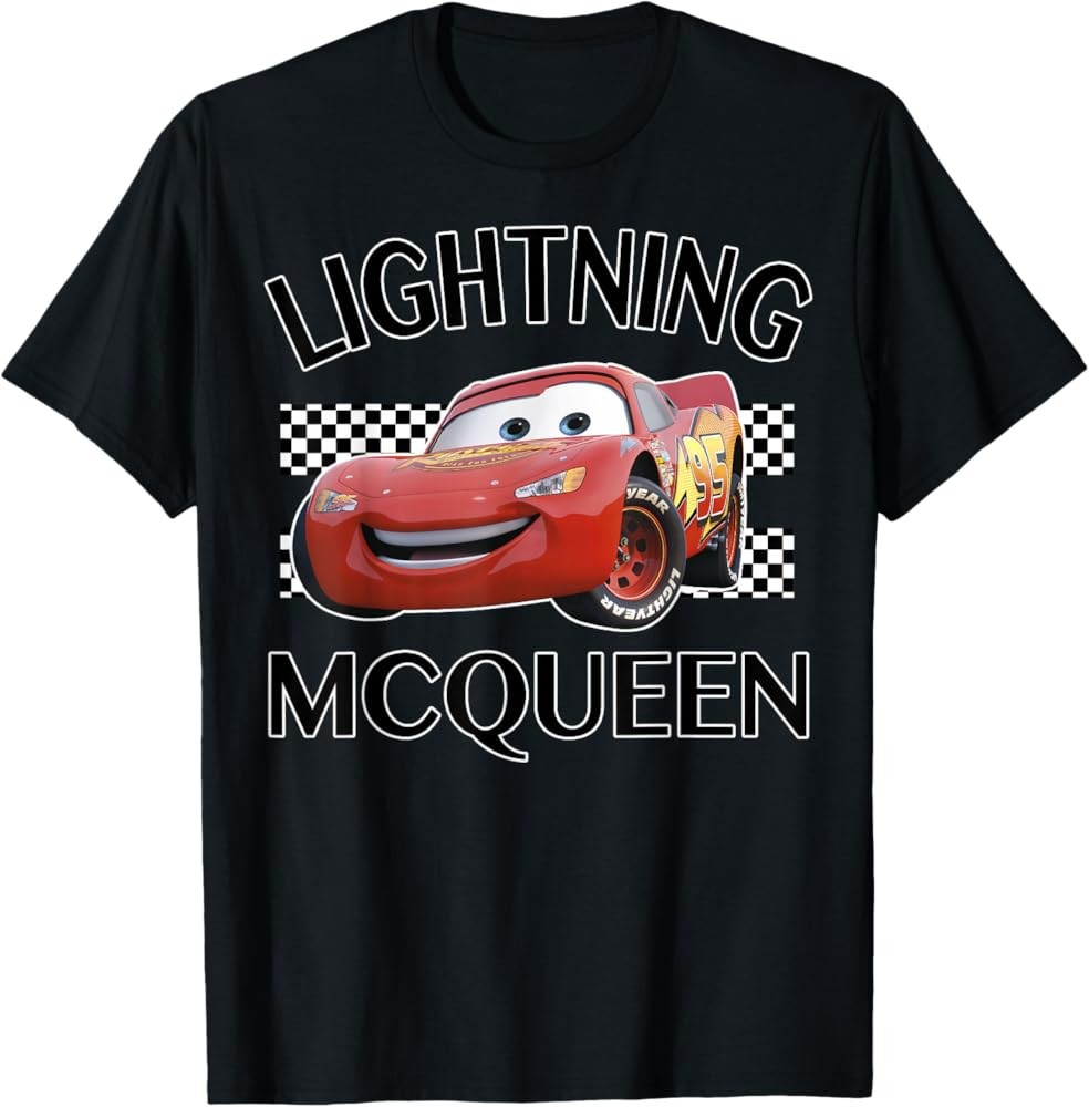 Disney Pixar Cars Lightning McQueen Finish Graphic T-Shirt T-Shirt | Amazon (US)