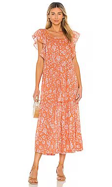 Free People Bonita Printed Midi Dress in Neutral Combo from Revolve.com | Revolve Clothing (Global)