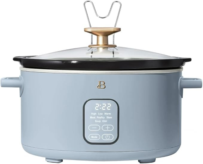 Beautiful 6 Qt Programmable Slow Cooker by Drew Barrymore, Stainless Steel, Touch Display, 5 Pres... | Amazon (US)