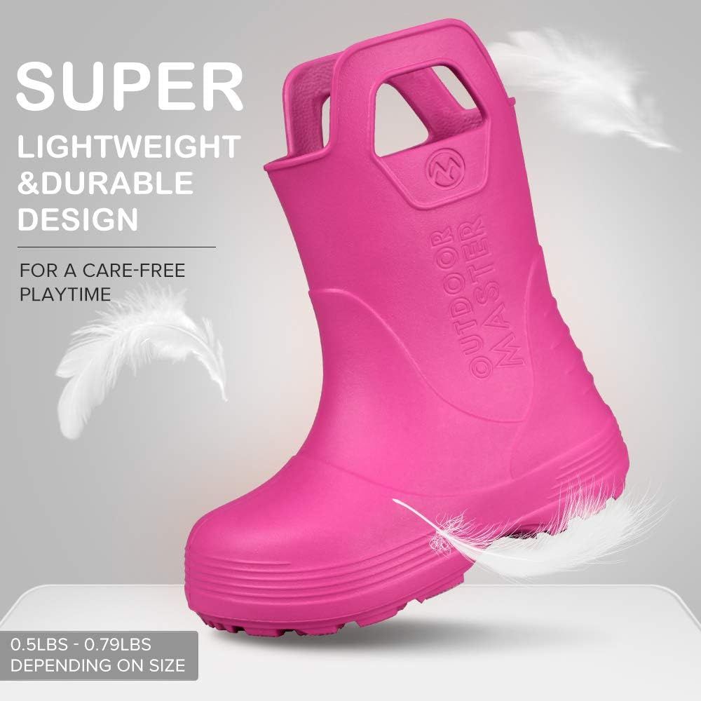OutdoorMaster Kids Toddler Rain Boots, Lightweight, Easy to Clean for Boys Girls | Amazon (US)