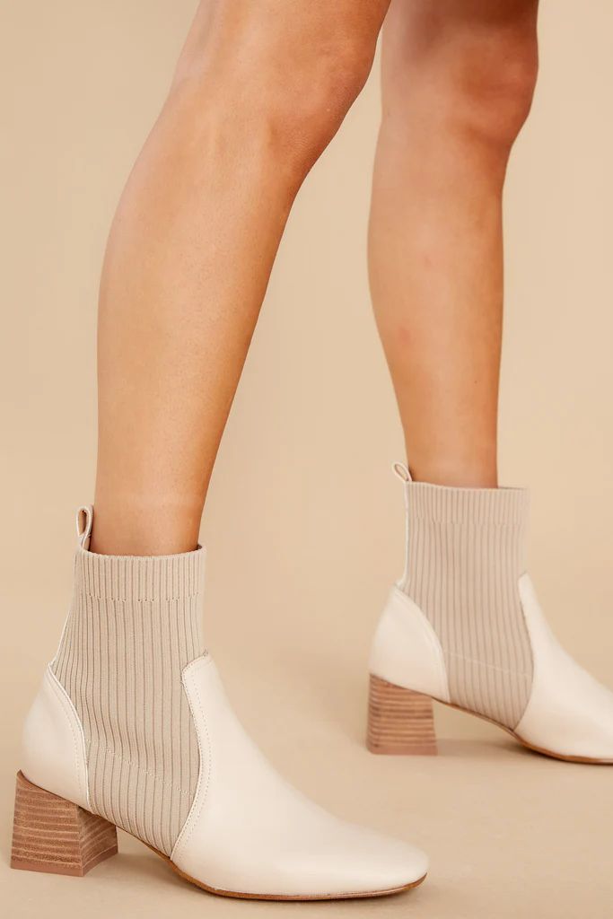 Seal The Deal Sand Ankle Booties | Red Dress 