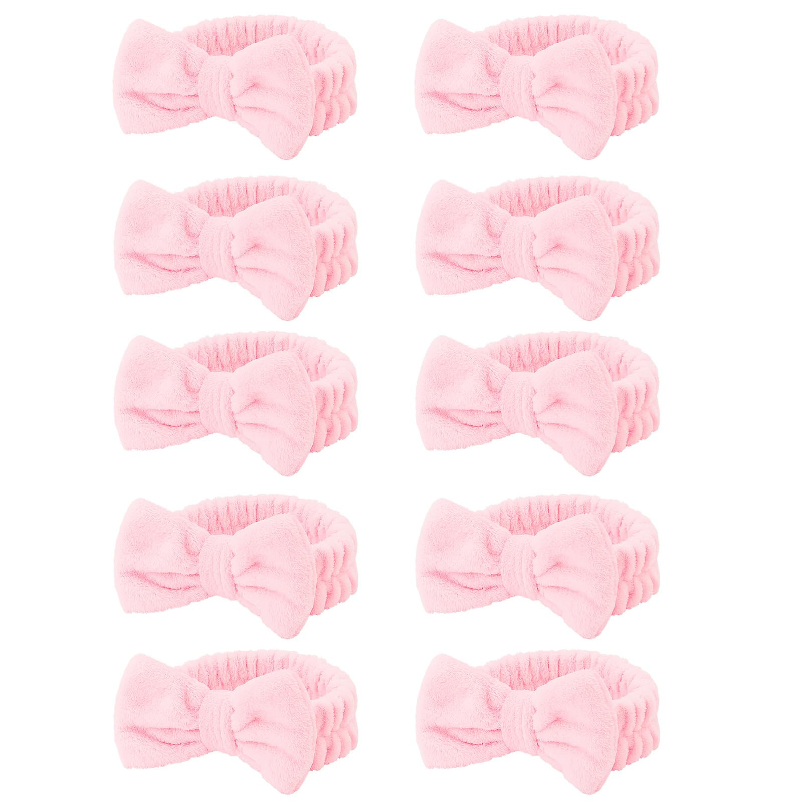 10 Pcs Pink Makeup Headbands, Hair Band for Washing Face, Soft Coral Fleece Makeup Headband for G... | Amazon (US)