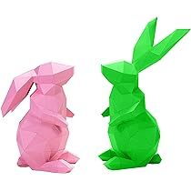 PaperCraft World 3D Puzzle DIY Kits for Adults - Abstract Art Decor Animal Craft Kit- Bunny | Amazon (US)