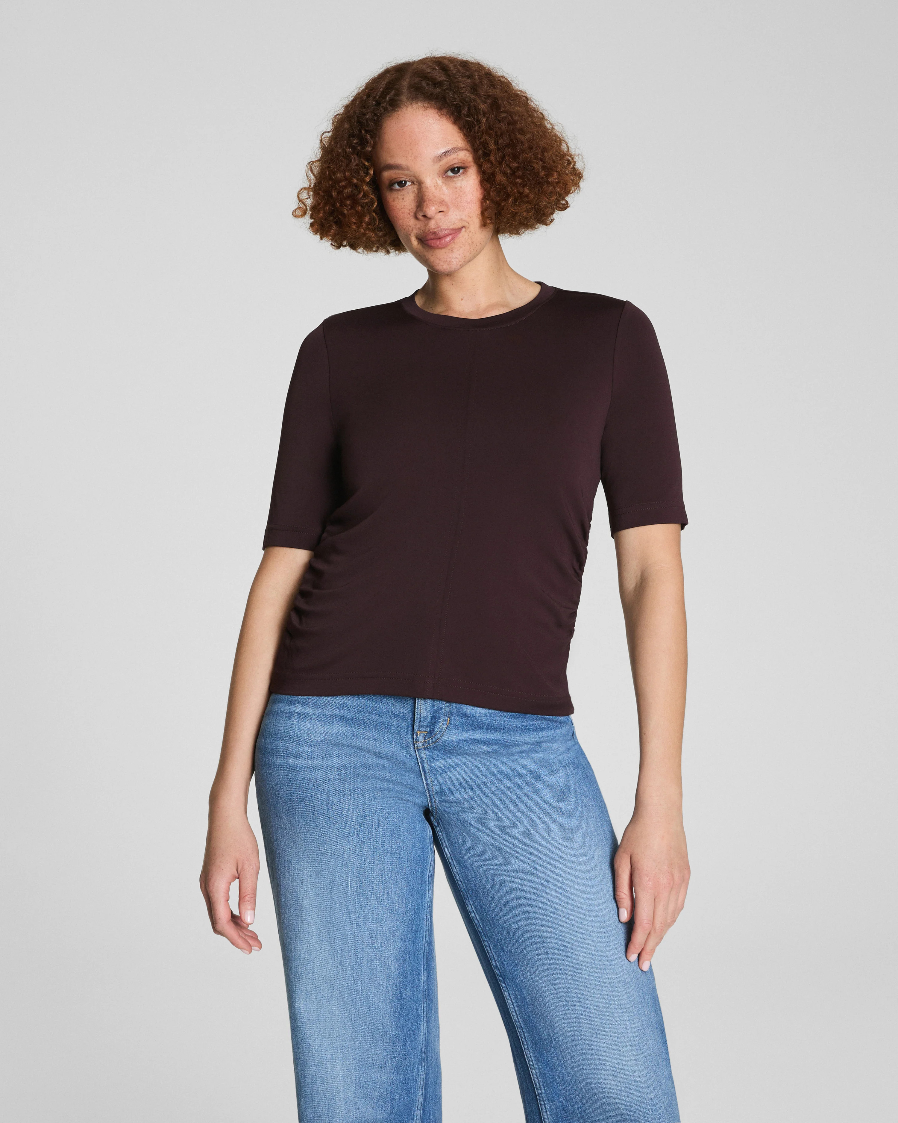 SPANX® Sleek Jersey Long Sleeve Ruched Top | Spanx