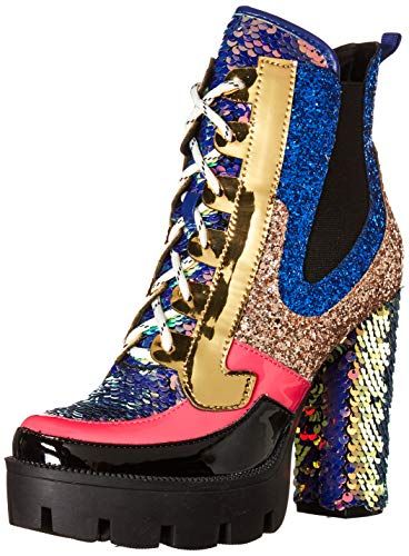 Cape Robbin Nell Gold Glitter Platform Chelsea Ankle Boots with Chunky Block Heels for Women Feat... | Amazon (US)