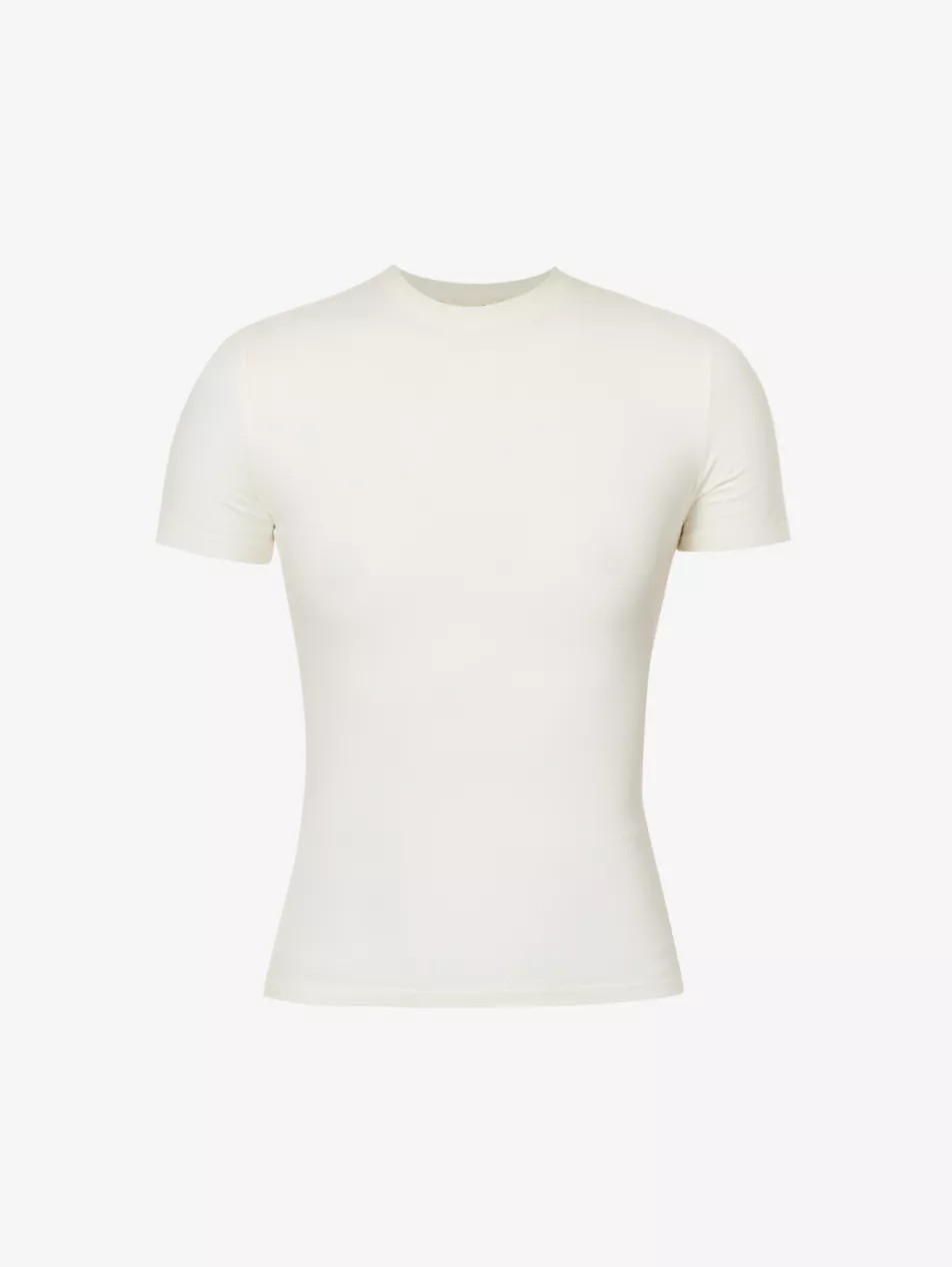 Round-neck slim-fit stretch-cotton T-shirt | Selfridges