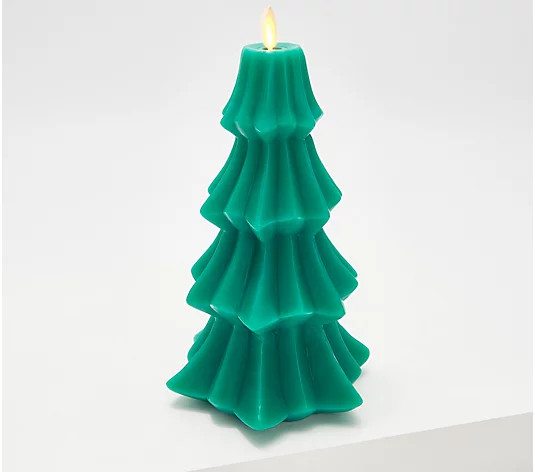 Martha Stewart 9" Geometric Holiday Tree Flameless Candle - QVC.com | QVC