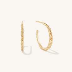Thin Croissant Dome Hoops | Mejuri (Global)