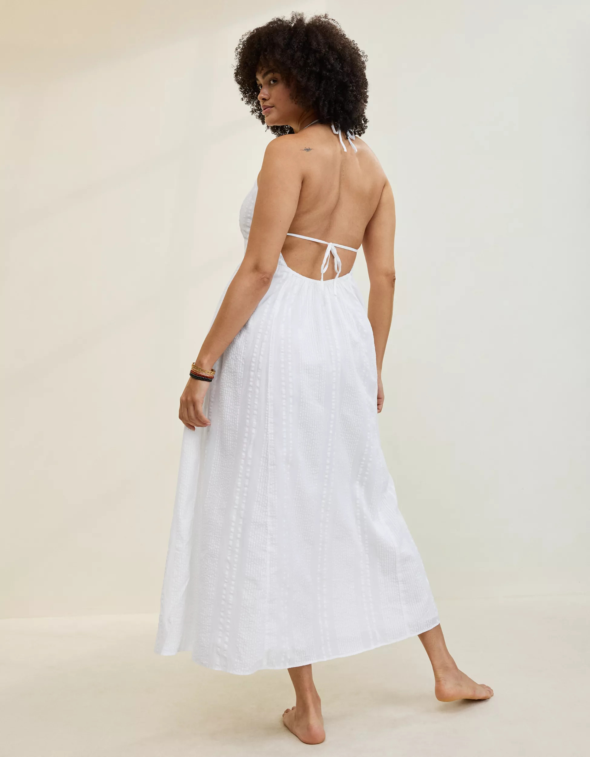 Aerie Seersucker Halter Maxi Dress | Aerie