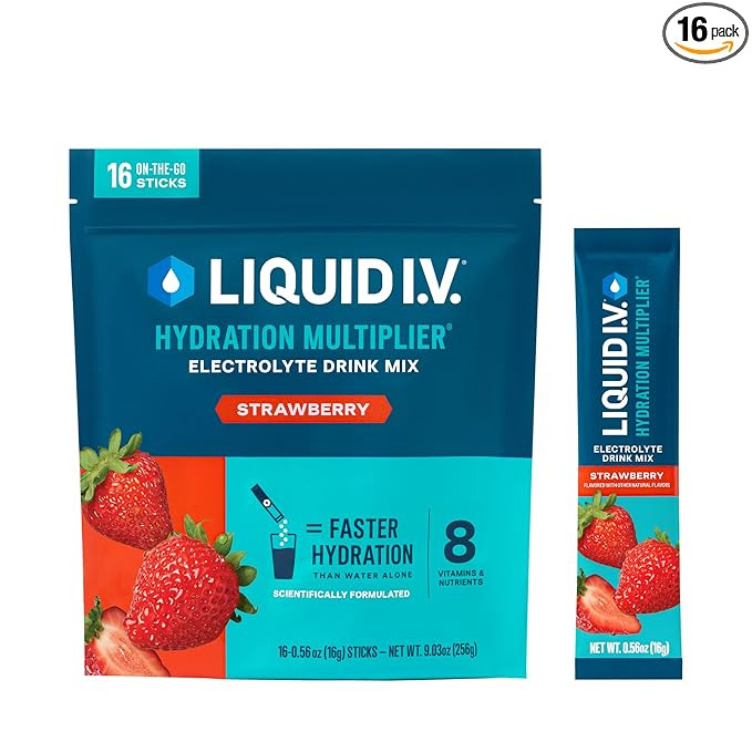Liquid I.V. Hydration Multiplier - Strawberry - Hydration Powder Packets | Electrolyte Drink Mix ... | Amazon (US)