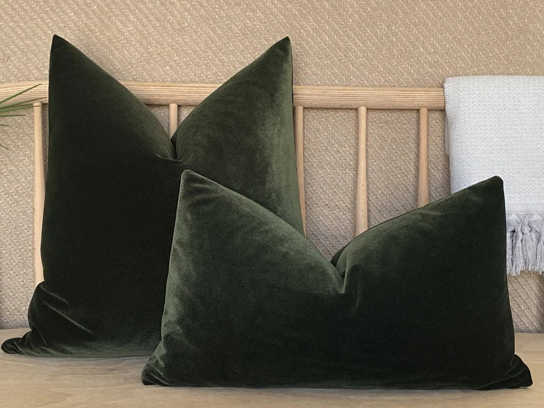 Dark Green Velvet Pillow Cover Matt Velvet Pillow Cushion - Etsy | Etsy (US)