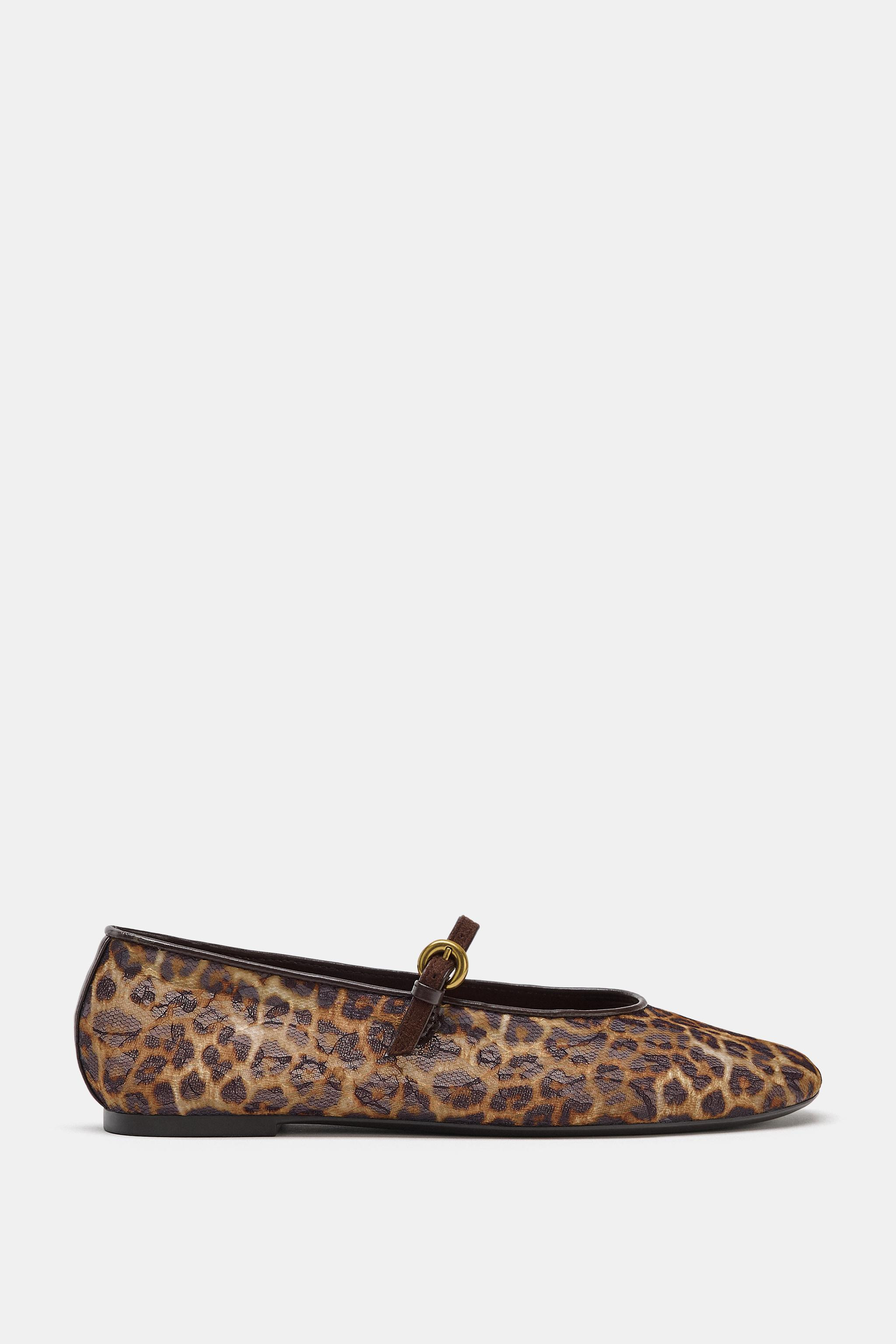 ANIMAL PRINT MESH BALLET FLATS | Zara AU