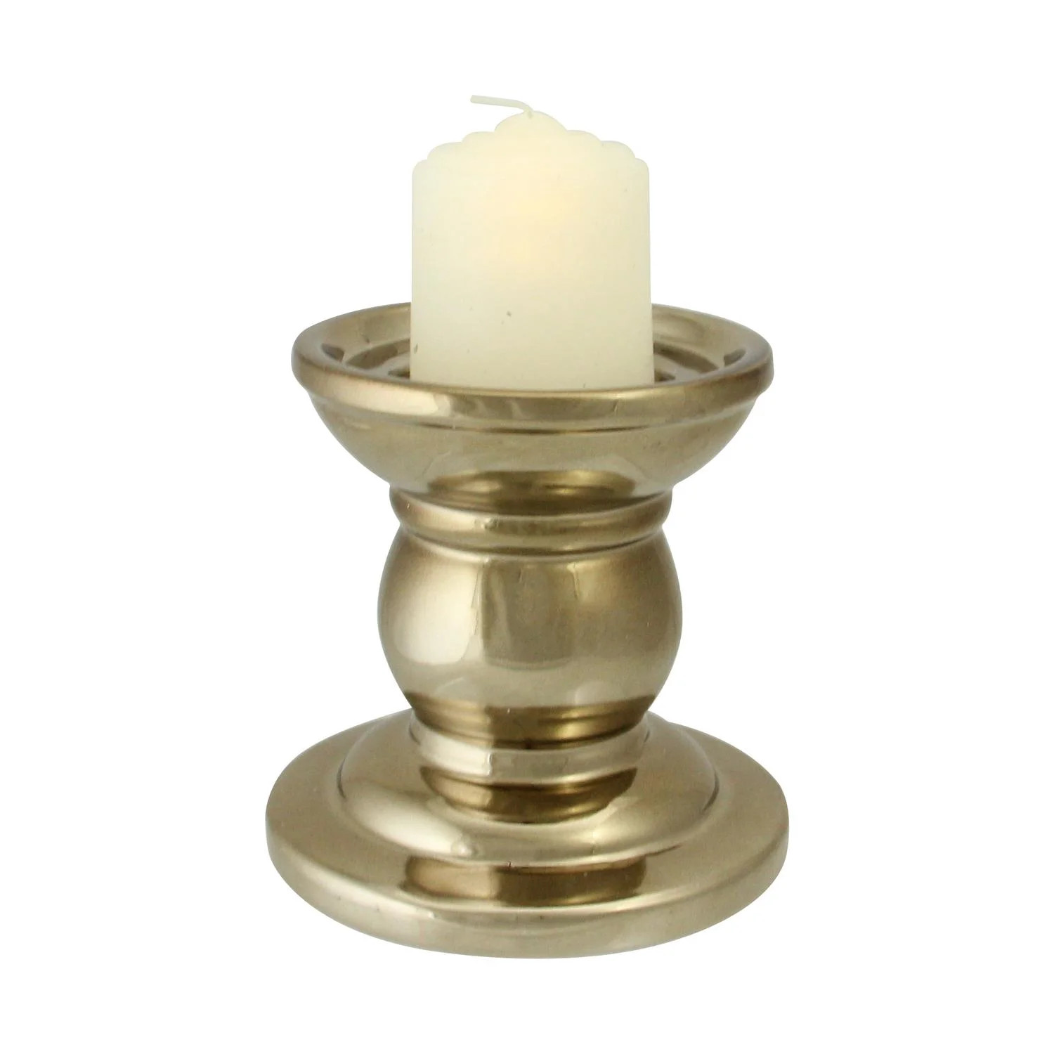 4" â€œGolden Knights" Shinny Gold Decorative Ceramic Candle Holders | Walmart (US)
