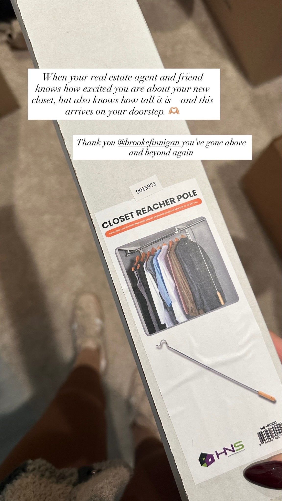 When your real estate agent and friend knows how excited you are about your new closet, but also knows how tall it is—and this arrives on your doorstep. 🫶🏼 Thank you @brookefinnigan you’ve gone above and beyond again

#HomeTour #NewHouse
#MovingDay
#HomeDecorInspo
#AffordableHomeFinds
#LuxeForLess
#NeutralHome
#ModernClassicStyle
#LTKHome #Over40Style #ChristianInfluencer

#LTKHome #LTKstorytime #LTKdayinmylife