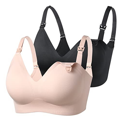 Momcozy Nursing Bras for Breastfeeding, Seamless Ultra Comfort Maternity Bra, Natural Shape, Pregnancy Sleep Bralette | Amazon (US)