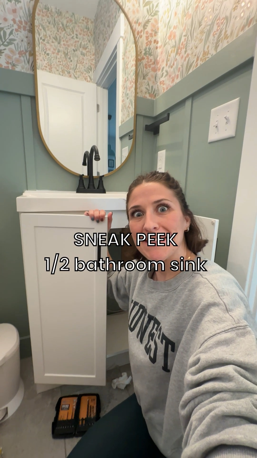 After 2 years, the final touch to our half bathroom! This sink just took it up a whole notch!!!! 

#LTKFamily #LTKHome #LTKFindsUnder100