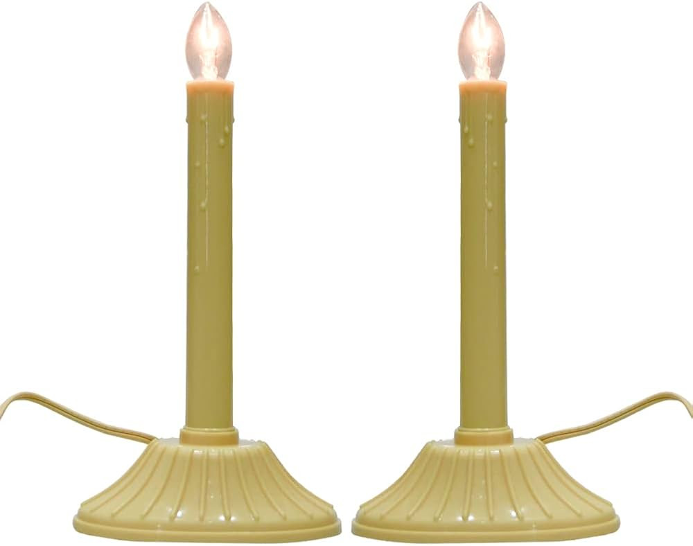 GOOTHY 1 Light Electric Window Candles, 2 Pack Christmas Candle Lights with 4 C7 Clear Bulbs(2 Sp... | Amazon (US)