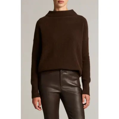 Vince Boiled Cashmere Funnel Neck Pullover in Coastal at Nordstrom, Size Medium | Nordstrom