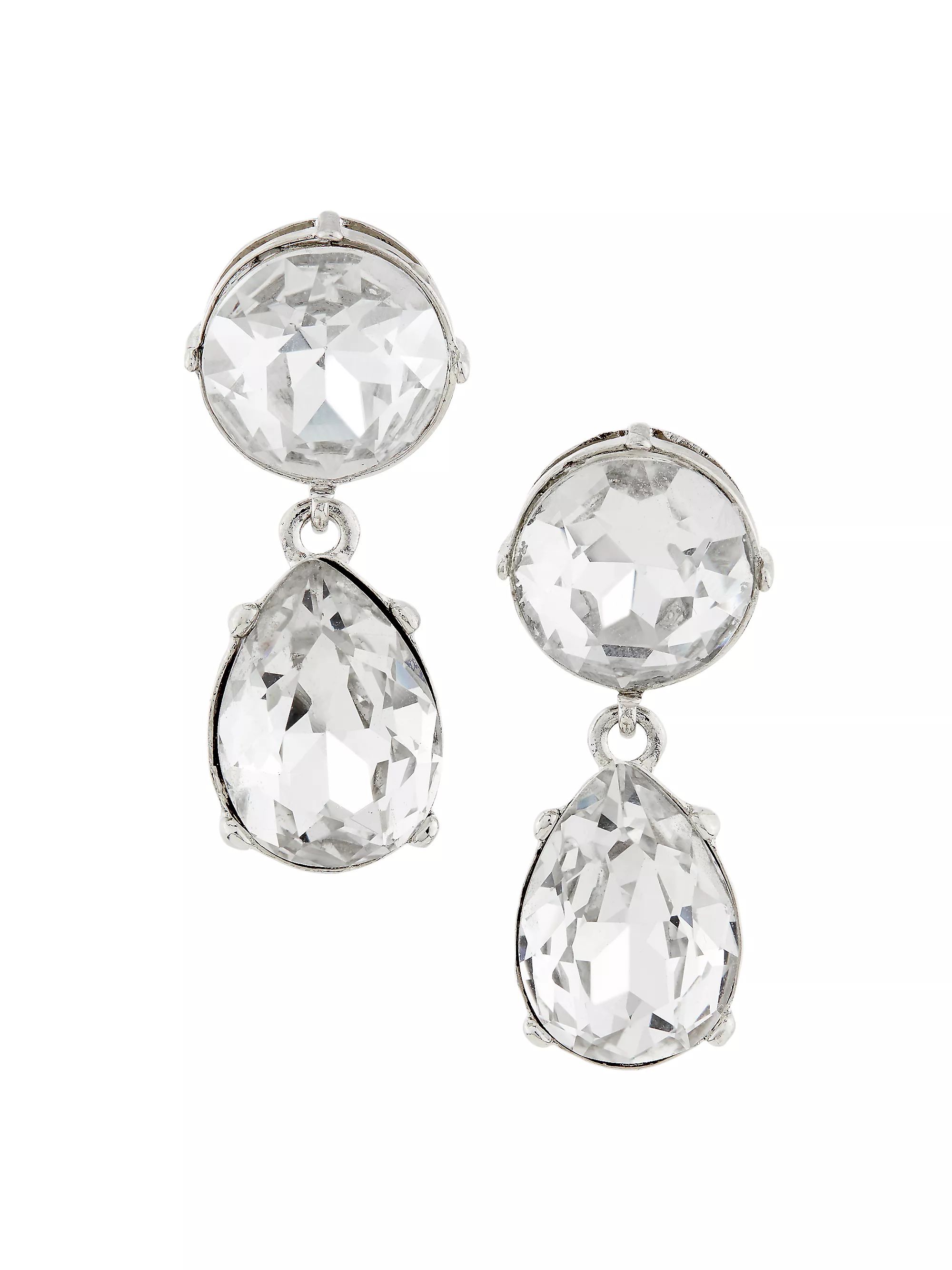Rhodium-Plated & Glass Crystal Drop Earrings | Saks Fifth Avenue
