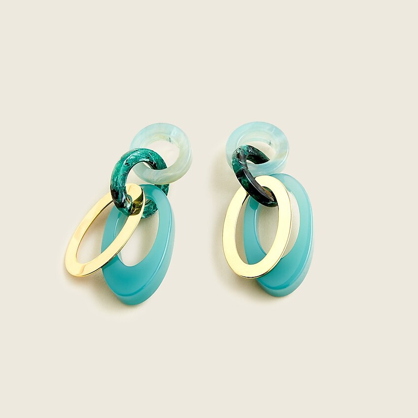 Made-in-Italy acetate interlocking oval earrings | J. Crew US