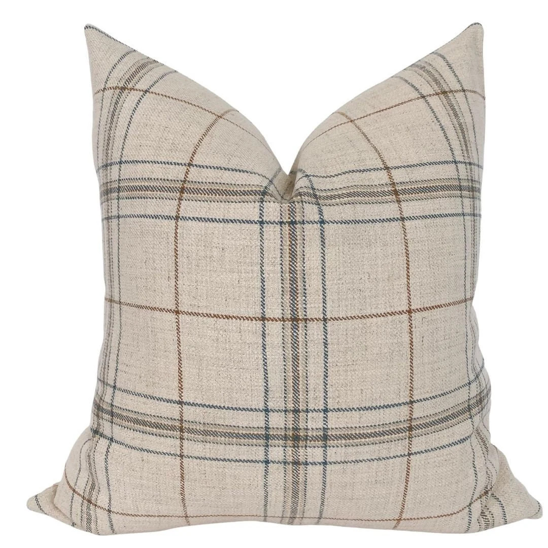 Autumn Plaid  Plaid Pillow Cover Creamy Pillow Cover Multi - Etsy | Etsy (US)