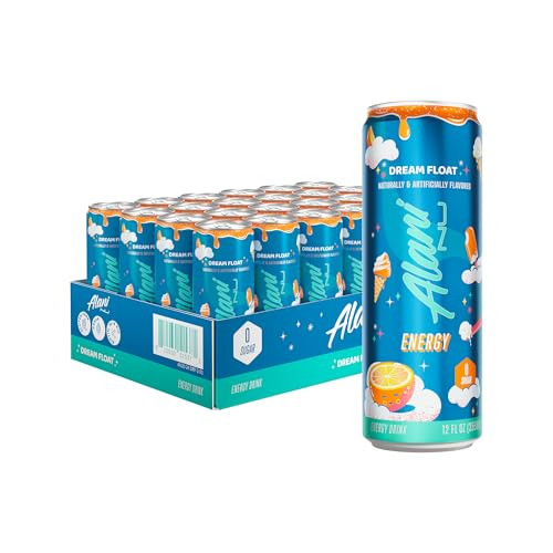 Alani Nu DREAM FLOAT, Sugar Free, Low Calorie Energy Drinks, 200mg Caffeine, Biotin, B Vitamins, Zero Sugar, 10 Calories, 12 Fl Oz Cans, 24 Pack | Amazon (US)