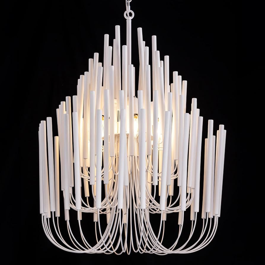 TOCHIC Modern Farmhouse Chandelier for Dining Room 21", Small Vintage White Wood Chandeliers Ligh... | Amazon (US)