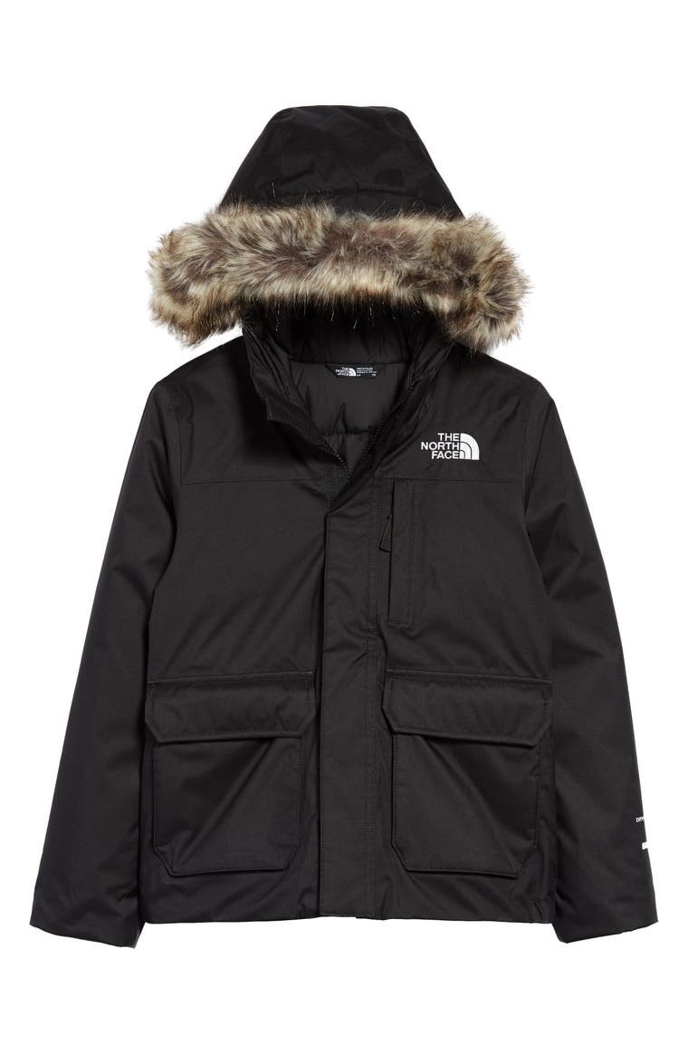 Kids' Greenland Waterproof 550-Fill-Power Down Jacket with Faux Fur Trim | Nordstrom