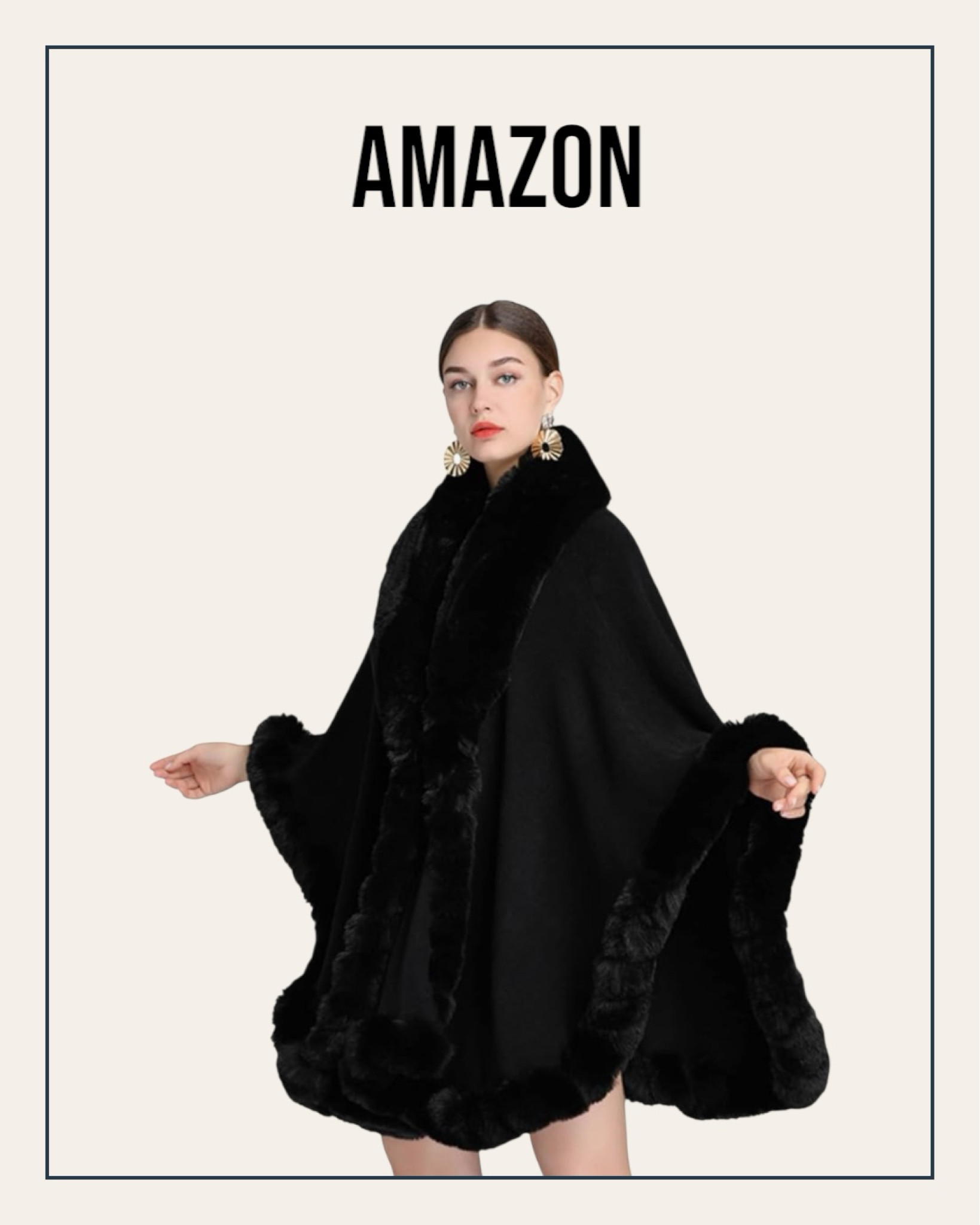 Black fur cape  

#LTKOver40