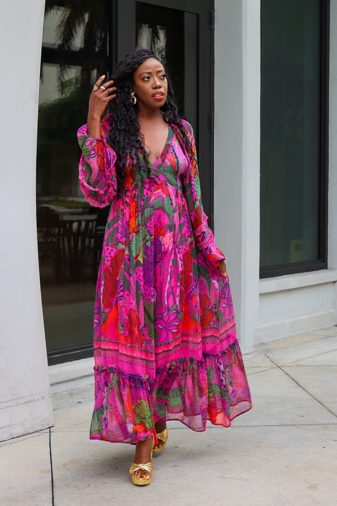 pink cool leopards maxi dress curated on LTK