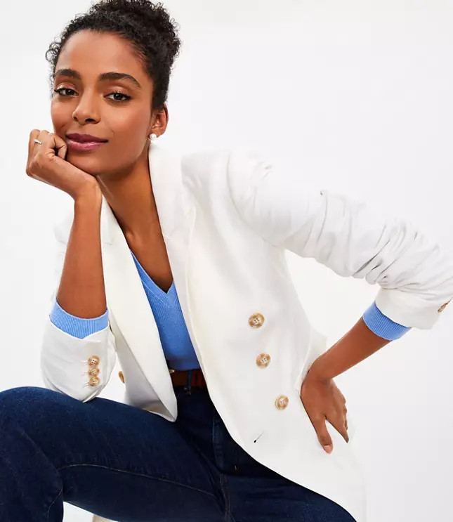 Fluid Double Breasted Blazer | LOFT