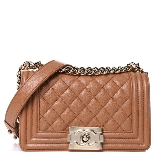CHANEL Caviar Quilted Small Boy Flap Brown | FASHIONPHILE | Fashionphile