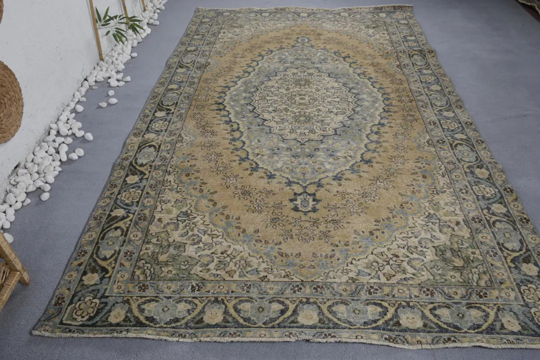 Turkish Rug, Vintage Rug, 6x10 ft Large Rug, Anatolian Carpet, Rugs for Living Room, Antique Wool... | Etsy (US)